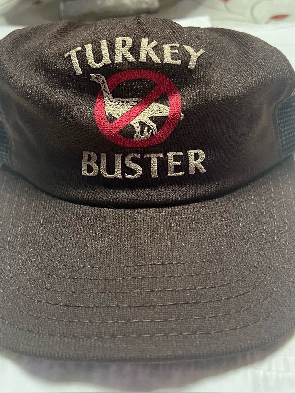 Vintage Turkey Buster Embroidered Brown Hat